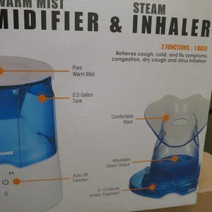 Crane 2-in-1 Warm Mist Humidifier & Steam Inhaler Open Box